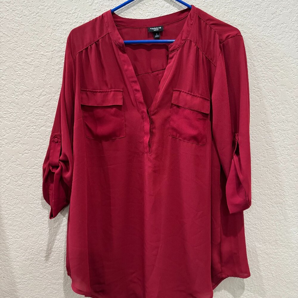 Torrid Harper Red Blouse Size 0